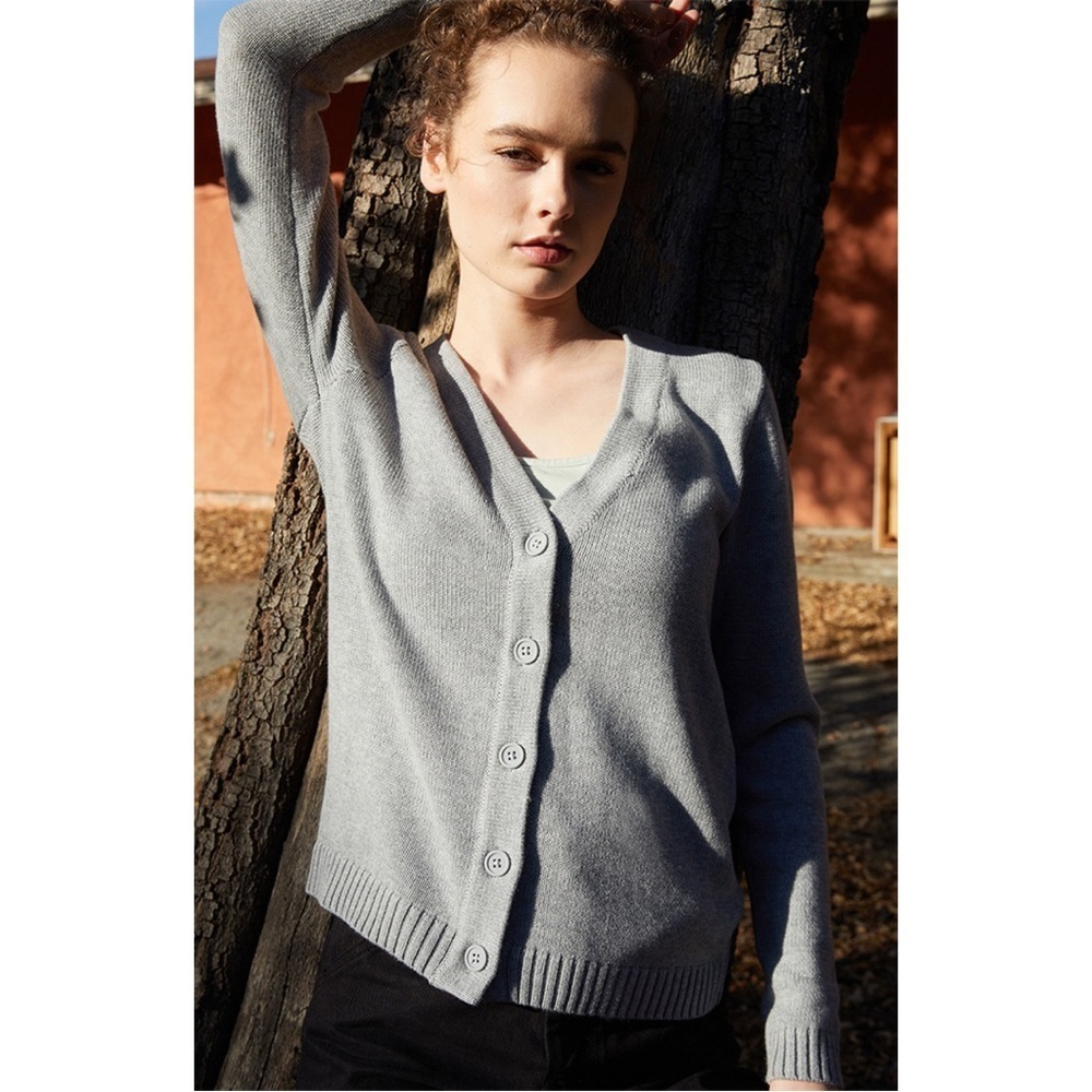 Brandy Melville Gray Shannon Button Cardigan